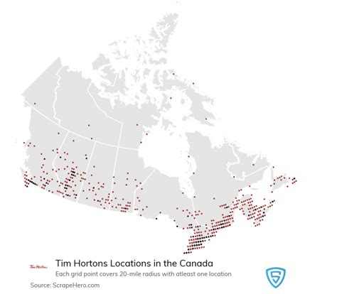 Tim Hortons Locations in Canada .